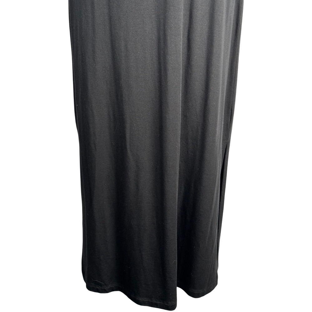 Garnet Hill Sleeveless Maxi Dress Mock Neck Black Minimalist Stretch Sz XS - Picture 5 of 14